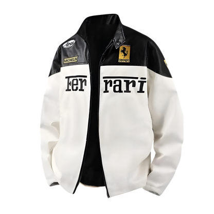 Ferrari F1 Leather Jacket - Racer Style