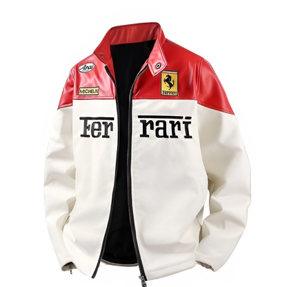 Ferrari F1 Leather Jacket - Racer Style
