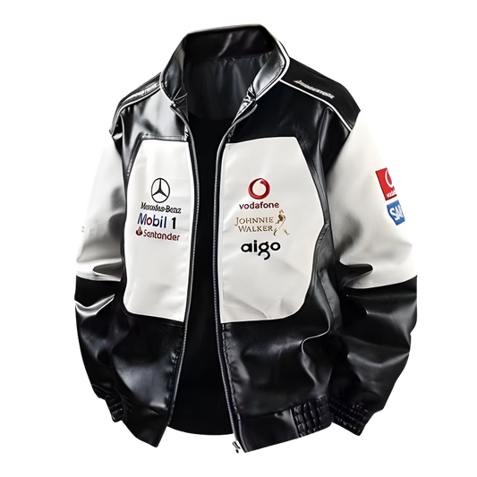 Mercedes Benz F1 Leather Jacket - Bomber Style